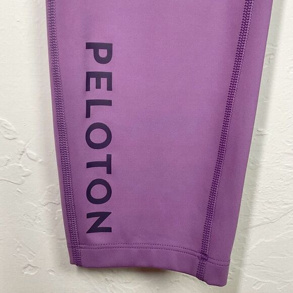 Peloton Purple Spell Out Cycling Workout Leggings Small - Picture 2 of 5